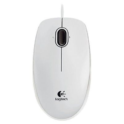 Мишка Logitech B100 Оптична, USB, Бяла