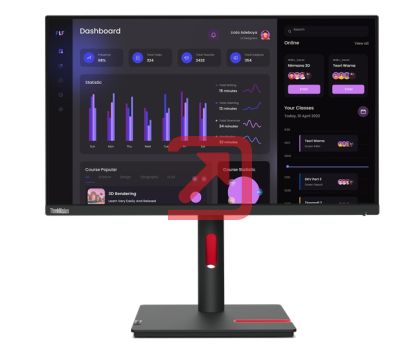Монитор Lenovo ThinkVision T24i-30 23.8", IPS, AG, 4 ms, 250 cd/m2, 1000:1, 1920x1080, 60Hz, Tilt, Swivel, Pivot, Height Adjust Stand, HDMI, DP, VGA, 5 x USB