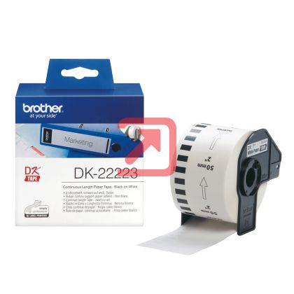 Консуматив Brother DK-22223 White Continuous Length Paper Tape 50mm x 30.48m, Black on White
