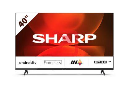 Телевизор Sharp 40FH2EA, 40" LED Android TV, FULL HD 1920x1080 Frameless, DVB-T/T2/C/S/S2, Active Motion 400, 1 000 000:1, Speaker 2x8W, Dolby Digital, Dolby AC-4, Google Assistant, Chromecast Built-in, 2xHDMI, CI+, USB, Wi-Fi, BT, LAN, Video/Audio input 