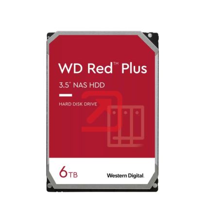 Твърд диск Western Digital Red 6TB Plus ( 3.5", 256MB, 5400 RPM, SATA 6Gb/s )