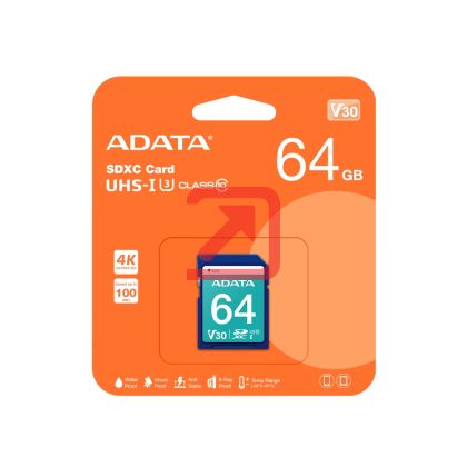 Памет ADATA 64GB SDXC UHS-I U3 V30S
