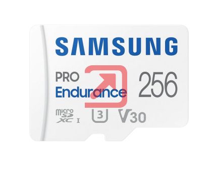 Памет Samsung 256 GB micro SD PRO Endurance, Adapter, Class10, Waterproof, Magnet-proof, Temperature-proof, X-ray-proof, Read 100 MB/s - Write 40 MB/s