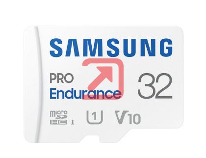 Памет Samsung 32 GB micro SD PRO Endurance, Adapter, Class10, Waterproof, Magnet-proof, Temperature-proof, X-ray-proof, Read 100 MB/s - Write 30 MB/s