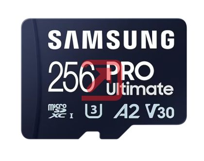 Памет Samsung 256GB micro SD Card PRO Ultimate with Adapter , UHS-I, Read 200MB/s - Write 130MB/s, U3, V30, A2