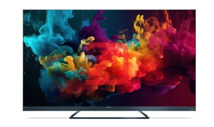 Телевизор Sharp 65FQ5EG, 65" QLED  GOOGLE TV, 4K Ultra HD 144Hz Quantum Dot 3840x2160 Aluminium Slim Frameless, AQUOS AI, DVB-T/T2/C/S/S2, 500 NIT, Active Motion 1400, HARMAN/KARDON, HDR10, Dolby Atmos, Dolby Vision, DTS:X, Google Assistant, HDMI eARC, Mi