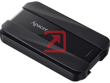 Твърд диск Apacer AC533, 4TB 2.5" SATA HDD USB 3.2 Portable Hard Drive Plastic / Rubber Jet black