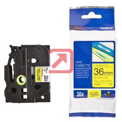 Консуматив Brother TZe-661 Tape Black on Yellow, Laminated, 36mm, 8 m - Eco