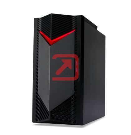 Настолен компютър Acer Nitro N50-130, AMD Ryzen 7 7700 (up to 5.30GHz, 40MB), 32GB DDR5 4800MHz (2*16GB), 1024GB SSD PCI-e + 1*M.2 free, NVIDIA GeForce RTX 4060 8GB GDDR6, No DVD, 5*USB 3.2,Type-C, 2*USB 2.0, Mic.&Audio jacks, RG-45, GLAN, Wi-Fi AX/6E&BT 
