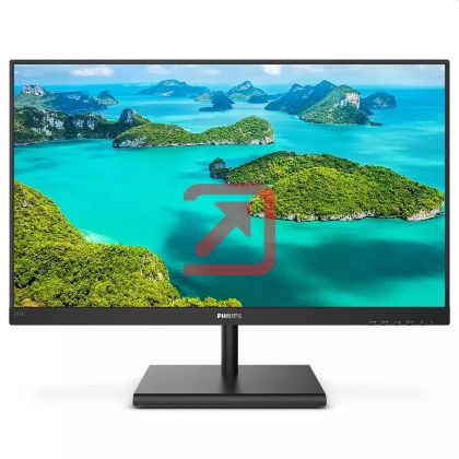Монитор Philips 245E1S/00, 23.8" IPS WLED, 2560x1440@75Hz, 4ms GtG, 250cd/m2, 1000:1, Mega Infinity DCR, FreeSync/Adaptive Sync, FlickerFree, Low Blue Mode, Tilt, D-SUB, HDMI, DP