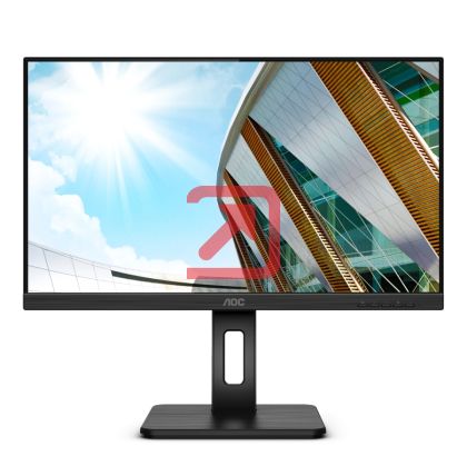 Монитор AOC Q24P2Q, 23.8" IPS WLED, 2560x1440@75Hz, 4ms GtG, 250cd m/2, 1000:1, DCR 50M:1, FlickerFree, Low Blue Light, 2Wx2, Tilt, Height Adjust, Pivot, Swivel, D-SUB, HDMI, DP, USB hub