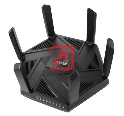 Рутер Asus Gaming Wireless Router, RT-AXE7800, AXE7800, Tri-Band, Quad-Core 1.7GHz CPU, 256MB/512MB Flash/RAM, 2.5G port, AiProtection Pro, Adaptive QoS, VPN Fusion, Instant Guard, IPTV, OFDMA, MU-MIMO, Beamforming, Link Aggregation, AiMesh, Black