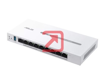 Рутер Asus Business Gigabit PoE+ VPN Wired Router, ExpertWiFi EBG19P, 8 PoE+ ports, 123W, 1 gigabit WAN+2 gigabit WAN/LAN, USB 3.2, PoE centralized control, SDN, guest portal, Multi-WAN, Commercial-Grade Network Security & VPN, wall mounting,White