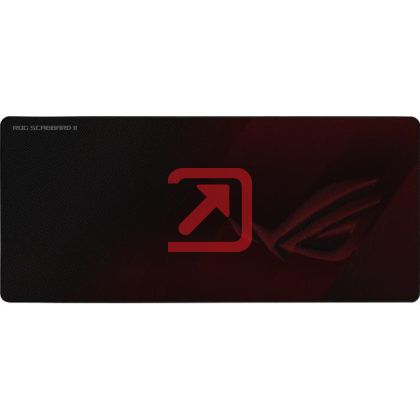 Подложка за мишка Asus ROG SCABBARD II is extended gaming mouse pad with protective nano-coating for a water-, oil-and dust-repellant surface, with anti-fray, flat-stitched edges and a non-slip rubber base