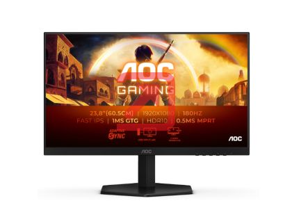 Монитор AOC 24G42E, 23.8" Fast IPS WLED, 1920x1080@180Hz, 1ms GtG, 0.5ms MPRT, 300cd m/2, 1000:1, 80M:1 DCR, Adaptive Sync, FlickerFree, Low Blue Light, Tilt, HDMI, DP
