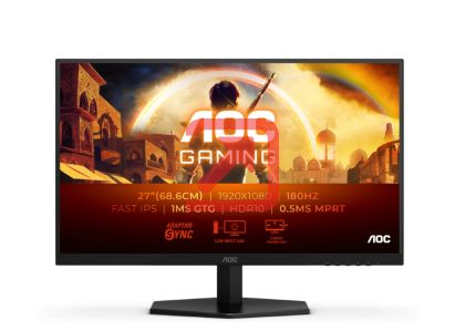 Монитор AOC 27G42E, 27" Fast IPS WLED, 1920x1080@180Hz, 1ms GtG, 0.5ms MPRT, 300cd m/2, 1000:1, 80M:1 DCR, Adaptive Sync, FlickerFree, Low Blue Light, Tilt, HDMI, DP
