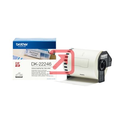 Консуматив Brother DK-22246 Continuous Paper Label Roll - Black on White, 103mm wide