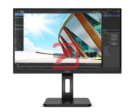 Монитор AOC 24P2Q, 23.8" WLED IPS, 1920x1080@75Hz, 4ms GtG, 250cd/m2, 1000:1, DC50M:1, Adaptive Sync, FlickerFree, Low Blue Light, 2Wx2, Tilt, Height Adjust, Pivot, Swivel, D-SUB, DVI, HDMI, DP, 4xUSB 3.2