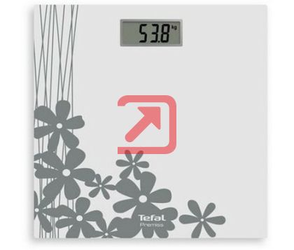 Везна Tefal PP1430V0, Premiss Flower, glass platform (30x30x2cm), 150kg /100 g, display (65x28mm), 1 battery CR 2032
