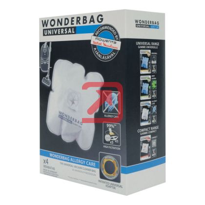 Торбичка за прахосмукачка Rowenta WB484740, WonderBag Endura, Vacuum Bags, Allergy Care set of 4bags (universal), 5-layered, Universal, Textile