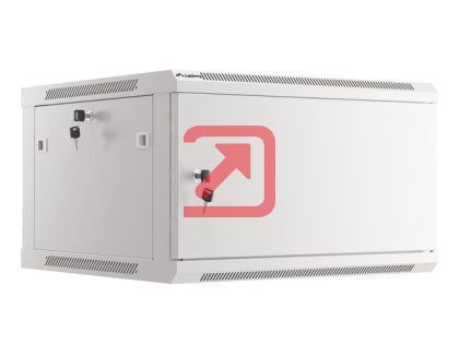 Комуникационен шкаф Lanberg rack cabinet 19" wall-mount 6U/600x600 for self-assembly with metal door grey (flat pack)