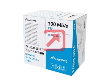 Кабел Lanberg LAN cable ftp 100m stranded cca grey
