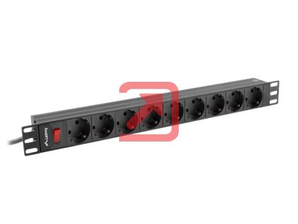 Филтър Lanberg power distribution unit (PDU) 19" 1U 16A 9xSchuko outlets,black