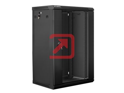Комуникационен шкаф Lanberg rack cabinet 19" wall-mount 18U / 600x450 for self-assembly (flat pack), black