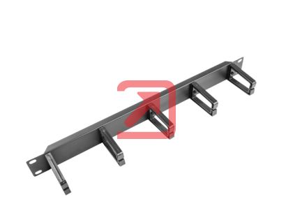Аксесоар Lanberg 19" cable management panel w. 5 plastic holders 1U - type b, black
