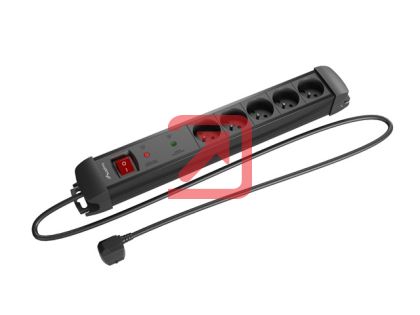 Разклонител Lanberg surge protector sp1 1.5m 5x french outlets black