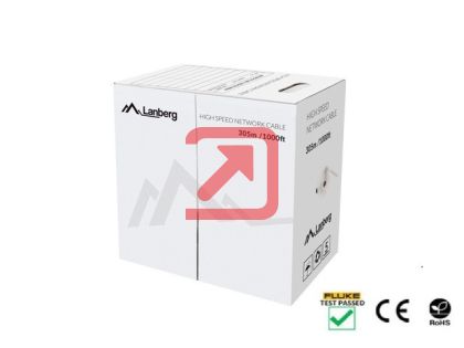 Кабел Lanberg LAN cable CAT.6 utp 305m solid cu grey fluke passed