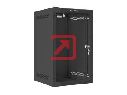 Комуникационен шкаф Lanberg rack cabinet 10" wall-mount 9U / 280x310 for self-assembly (flat pack), black
