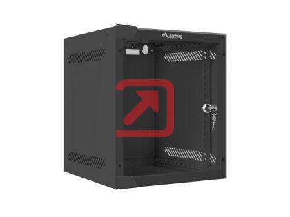 Комуникационен шкаф Lanberg rack cabinet 10" wall-mount 6U / 280x310 for self-assembly (flat pack), black