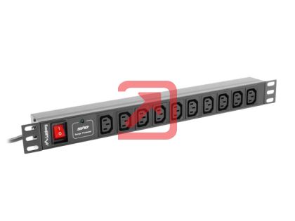 Филтър Lanberg power distribution unit (PDU) 19"1U 10A 10 SOCKETS 2M, black