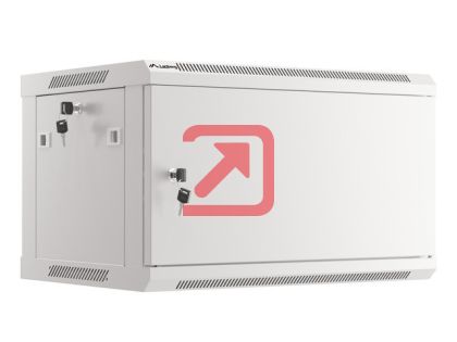 Комуникационен шкаф Lanberg rack cabinet 19" wall-mount 6U/600x450 for self-assembly with metal door grey (flat pack)