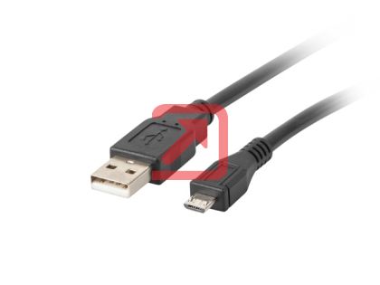 Кабел Lanberg USB MICRO-B (M)  ->  USB-A (M) 2.0 cable, 1m, black