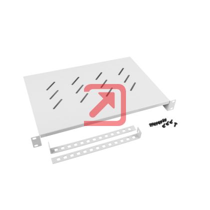 Аксесоар Lanberg 19" fixed shelf 1U / 483x300mm, max load capacity up to 25kg, grey