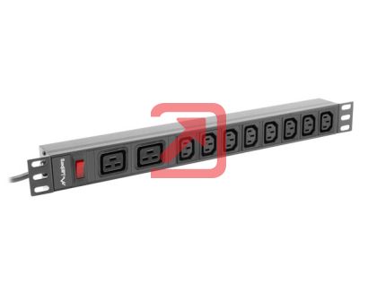 Разклонител Lanberg power distribution unit (pdu) 19" 1U 16a 2m 2x c19 8x iec c13 sockets black c20