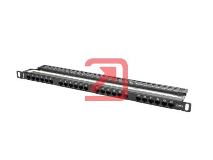 Пач панел Lanberg patch panel 24 port 0.5U CAT.6, black