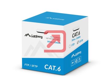 Кабел Lanberg LAN cable CAT.6 sftp 305m solid cu grey cpr + fluke passed