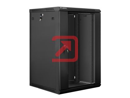 Комуникационен шкаф Lanberg rack cabinet 19" wall-mount 18U / 600x600 for self-assembly (flat pack), black