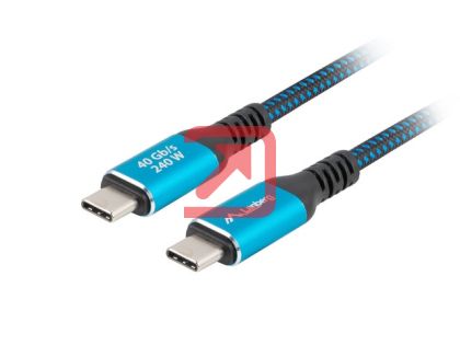 Кабел Lanberg USB-C M/M 4.0 cable 2m 240w 8k 60hz black-blue