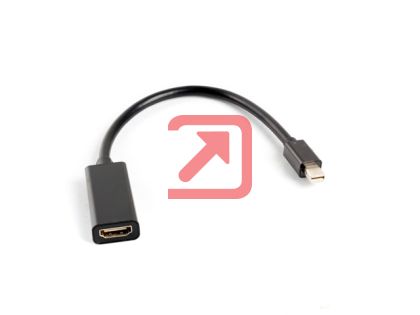 Адаптер Lanberg adapter display port mini (m) -> HDMI (f), 20cm cable, black