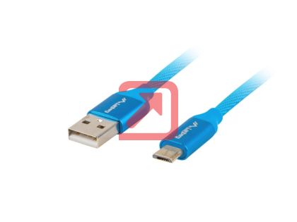 Кабел Lanberg USB MICRO-B (M)  ->  USB-A (M) 2.0 cable 1m, blue premium QC 3.0