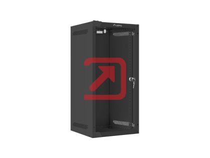 Комуникационен шкаф Lanberg rack cabinet 10" wall-mount 12U/280x310 (flat pack) with glass door black