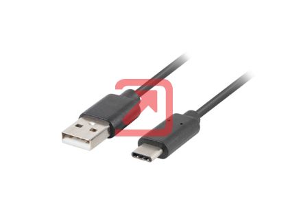 Кабел Lanberg USB-C(M) ->  USB-A (M) 2.0 cable 0.5m, black