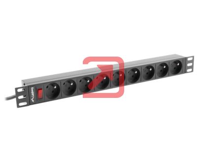 Филтър Lanberg power distribution unit (PDU) 19"1U 16A 9 SOCKETS 3M, black