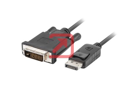Кабел Lanberg display port (M) V1.2 -> DVI-D (M) (24+1) cable 1.8m, dual link, black
