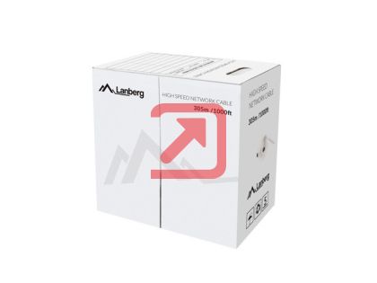 Кабел Lanberg LAN cable CAT.5E UTP 305m solid CU fluke passed, grey