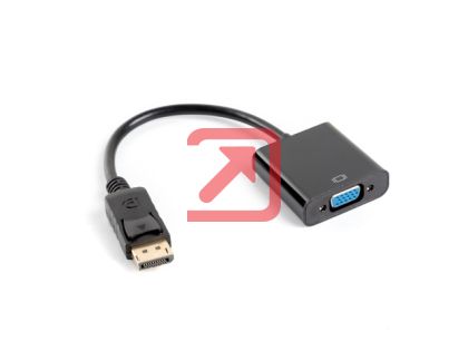 Адаптер Lanberg adapter display port 1.1 -> VGA, 20cm cable, black